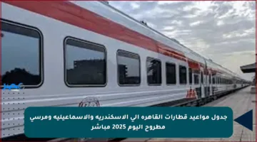 جدول مواعيد قطارات القاهرة إلى الإسكندرية والإسماعيلية ومرسى مطروح اليوم 2025 مباشر